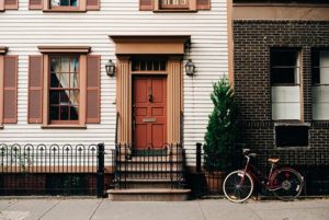 condo entrance with a bike