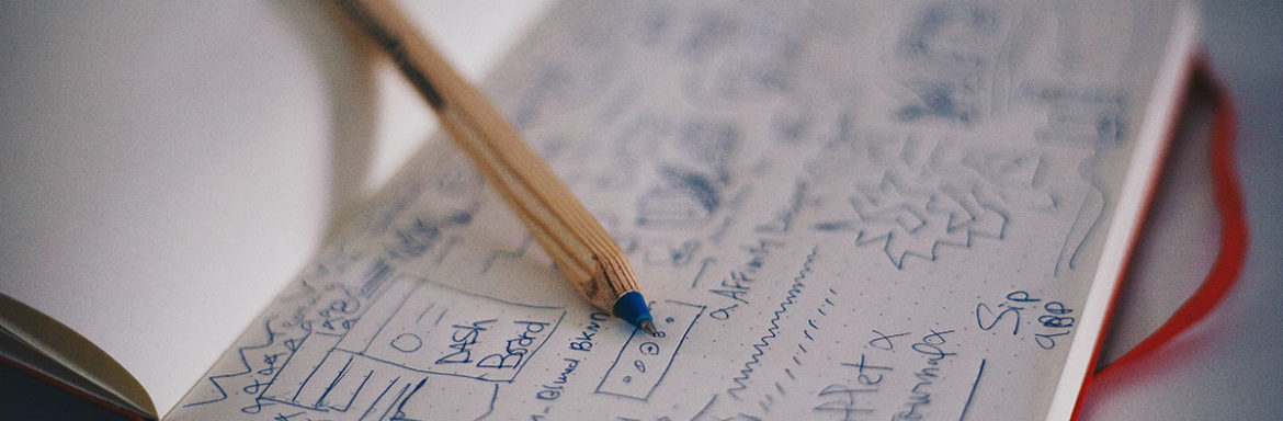 sketchbook with plans